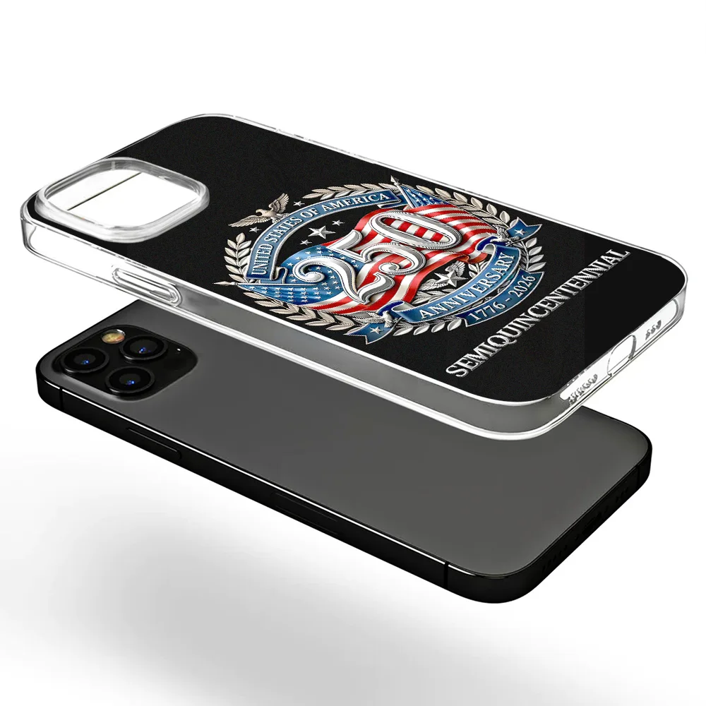 Independence Day,America 250th,Gift For Yourself,Happy,No Custom,Gift For Women,Gift For Men - 250th Anniversary Eagle US Independence Day - Clear Phone Case