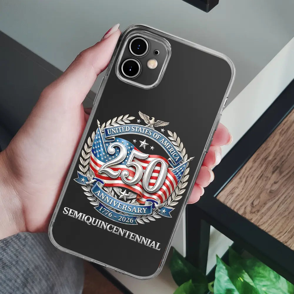 Independence Day,America 250th,Gift For Yourself,Happy,No Custom,Gift For Women,Gift For Men - 250th Anniversary Eagle US Independence Day - Clear Phone Case
