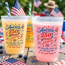 Independence Day,America 250th,Family,Gift For Bestie,Gift For Sibling,Gift For Grandparents,Gift For Yourself,Gift For Women,Gift For Men,Parents,Proud - 250th Anniversary Thank You For Celebrating With Us - Personalized Frosted Cups
