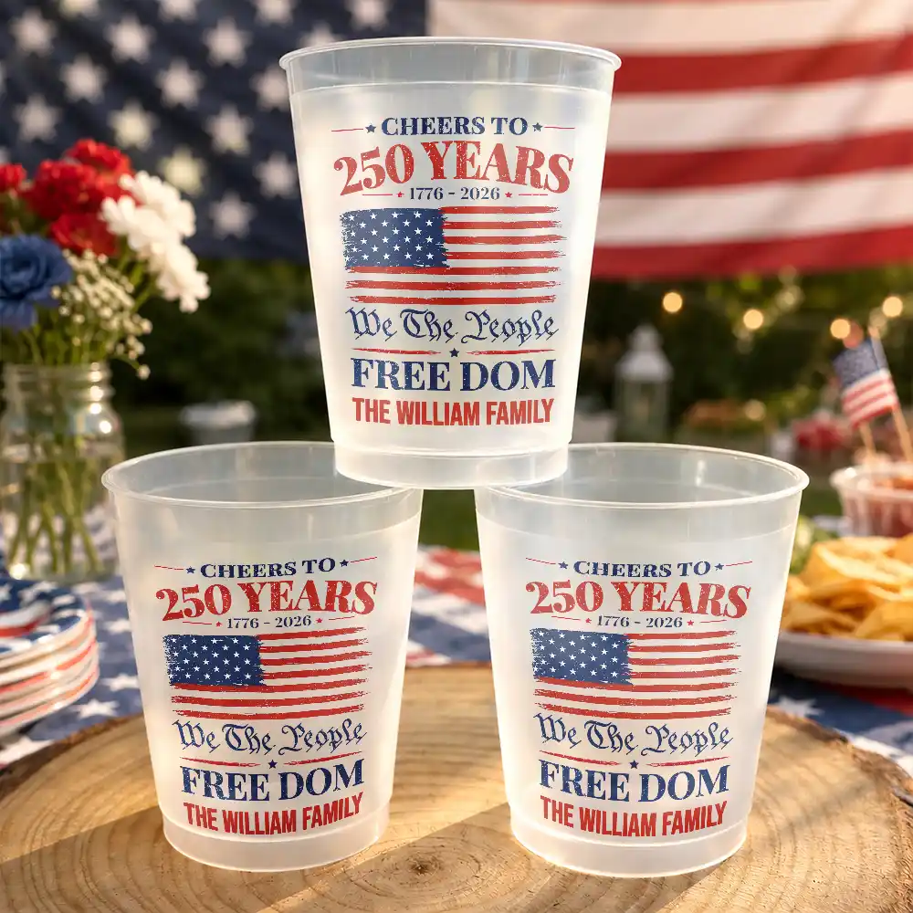 250th Anniversary We The People - Personalized Frosted Cups