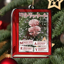 Gift For Yourself, Gift For Women, Happy, Christian, Christmas - God Says I Am Toile De Jouy Birth Flower Book Shape - Personalized 3-Layered Acrylic Shaker Ornament