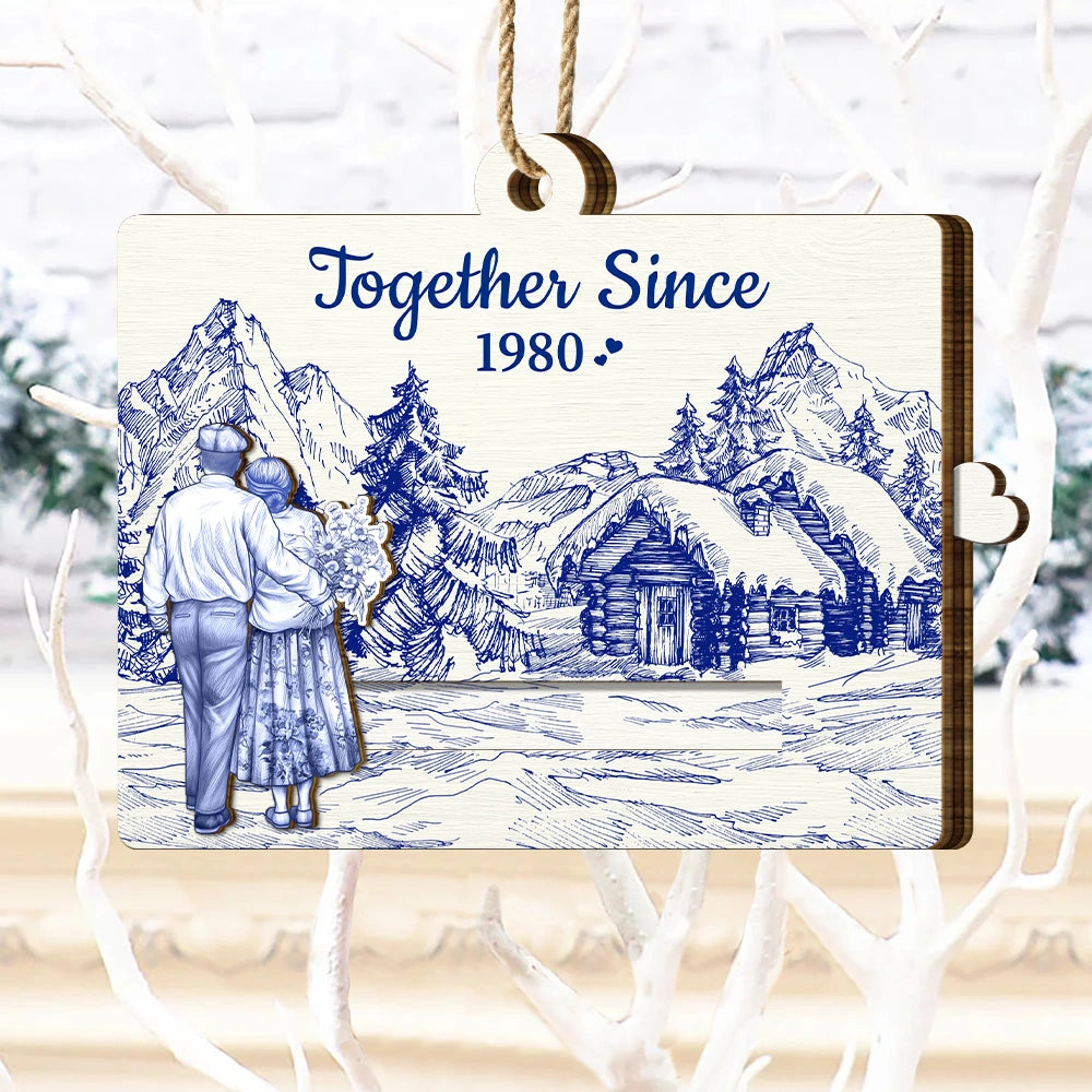 Gift For Couples,Old Couples,Christmas,Love - Couple Together When We Get To The End - Personalized Wooden Slide Ornament