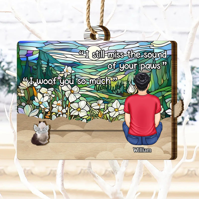 Pet Lovers,Pet Mom,Pet Dad,Christmas,Love,Memorial - My Hardest Goodbye I Miss You Memorial Dog Cat - Personalized Wooden Slide Ornament