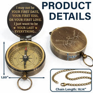 Gift For Husband,Gift For Boyfriend,LGBT,Gift For Men,Love,Icon,Romantic - Couple Holding Hands I Want To Be Your Last Everything - Personalized Engraved Brass Compass