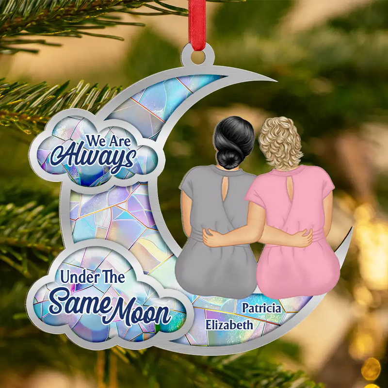 Gift For Bestie,Gift For Sisters,Love,Christmas - Besties Sister I Got To Choose Love You To The Moon - Personalized Metal Ornament