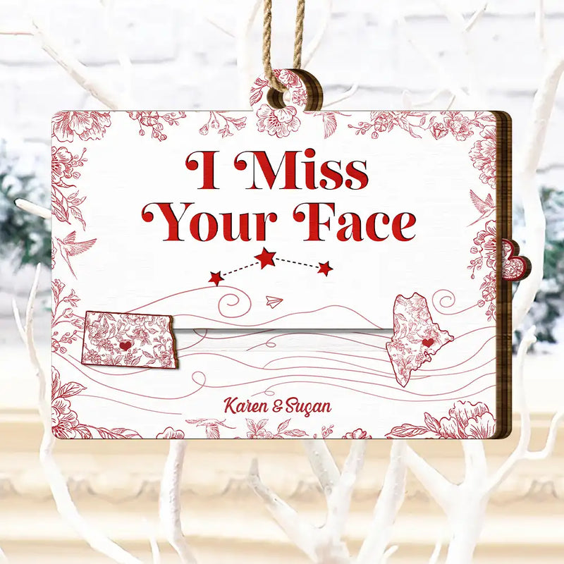 Gift For Bestie,Gift For Sisters,Love,Christmas - Custom Photo Bestie Long Distance The Miles Don't Matter - Personalized Wooden Slide Ornament