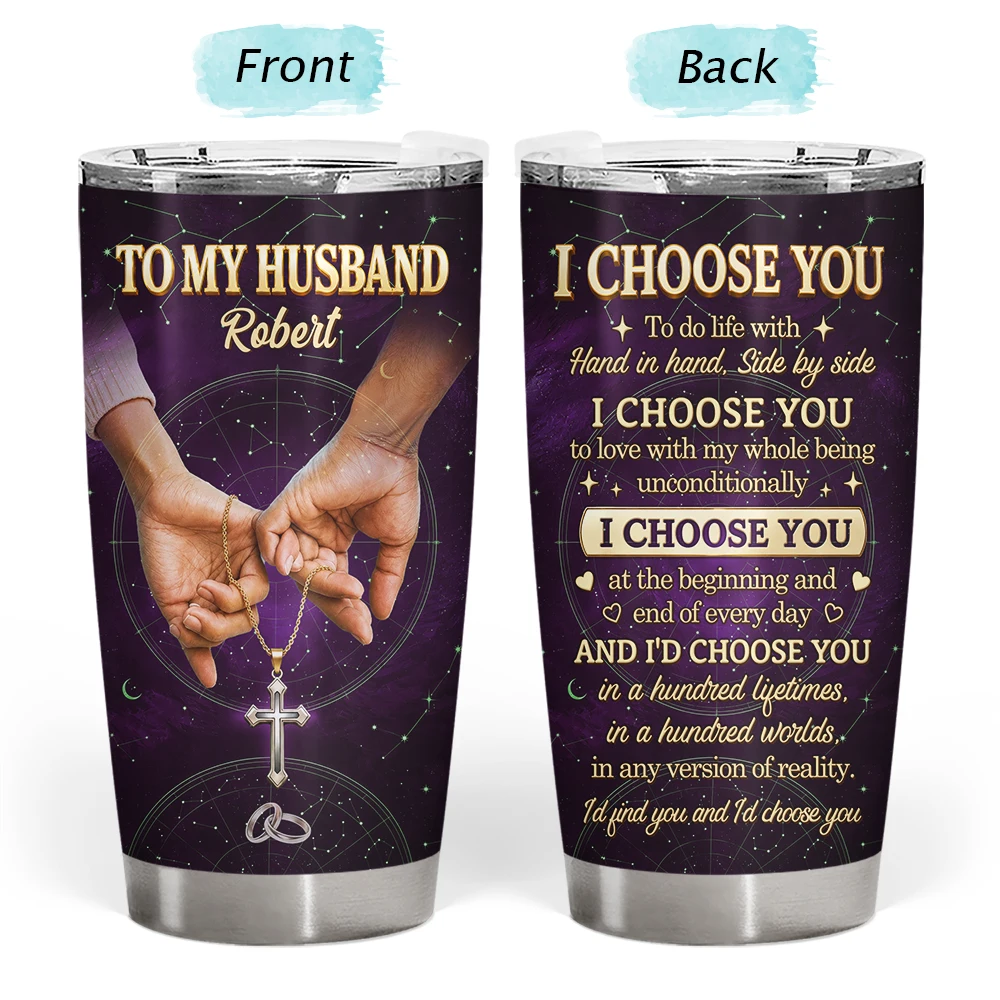 Top Market,Christian,Romantic,Gift For Couples,Vector - Couples I Choose You - Personalized Tumbler