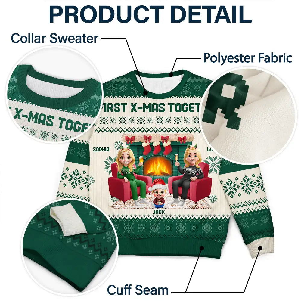 Gift For Couples,Parents,Pet Couple,Happy - 3D Effect Couple With Kids And Pets - Personalized Unisex Ugly Sweater