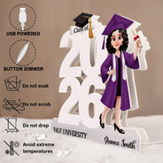 Graduation,Happy,Vector - 3D Effect Graduation Man Woman - Personalized Custom Shaped Light Box
