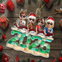 Gift For Couples,Gift For Husband,Gift For Wife,Gift For Boyfriend,Gift For Girlfriend,Parents,Gift For Mother,Gift For Father,Family,Pet Lovers,Pet Mom,Pet Dad,Pet Couple,Cat Lovers,Cat Mom,Cat Dad,Cat Couple,Dog Lovers,Dog Mom,Dog Dad,Dog Couple,Christmas,Gift For Sibling,Gift For Sisters,Gift For Brothers,Gift For Bestie,Happy - 3D Sea Glass Christmas Family And Friends - Personalized Custom Shaped Acrylic Ornament