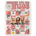 Gift For Women,Gift For Bestie,Gift For Sisters,Gift For Sibling,Love - 3D Besties Sisters Sending You Big Hugs - Personalized Fleece Blanket, Sherpa Blanket