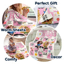 Gift For Women,Gift For Bestie,Gift For Sisters,Gift For Sibling,Love - 3D Besties Sisters Sending You Big Hugs - Personalized Fleece Blanket, Sherpa Blanket