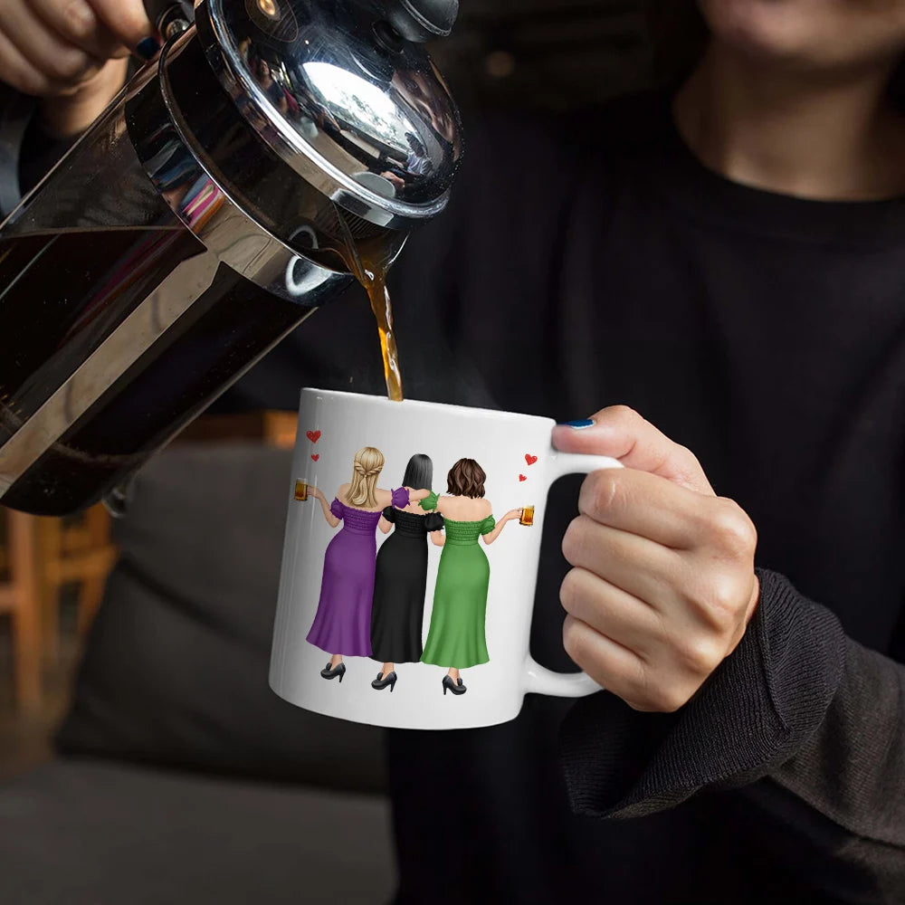 Gift For Bestie,Gift For Women,Top Market,Happy - 3D Besties Thank You For Being My Unpaid Therapist - Personalized Mug