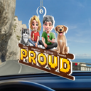 Gift For Couples,Gift For Husband,Gift For Wife,Gift For Boyfriend,Gift For Girlfriend,LGBT,Pet Lovers,Pet Couple,Dog Lovers,Dog Couple,Cat Lovers,Cat Couple,Love - 3D Couple With Dogs Cats - Personalized Acrylic Car Hanger