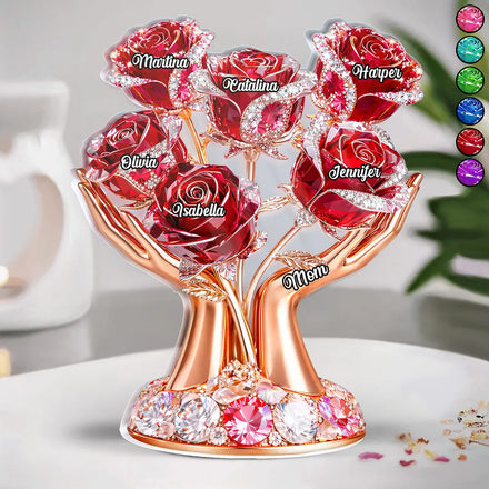 3D Crystal Effect Mom’s Love In Bloom - Personalized Custom Shaped Acrylic Plaque