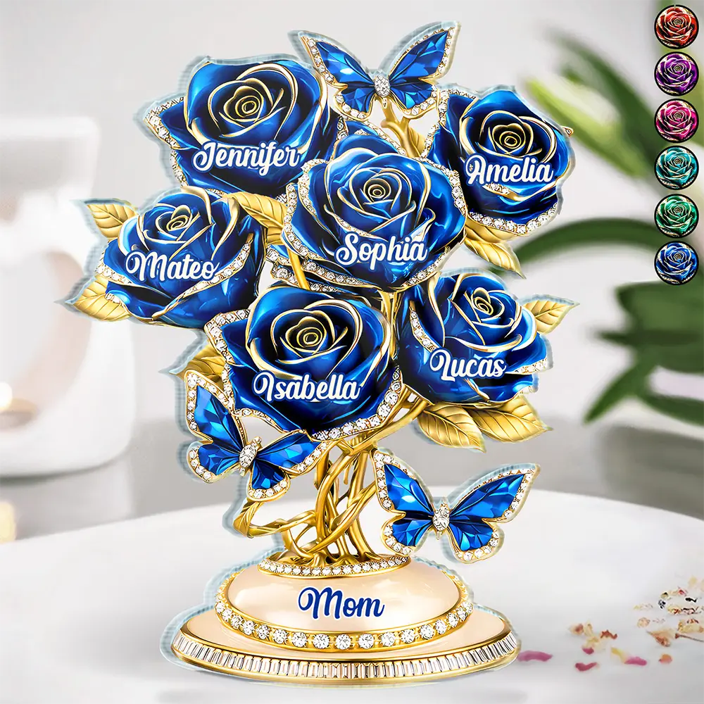 3D Crystal Effect Roses Mom’s Everlasting Love - Personalized Custom Shaped Acrylic Plaque