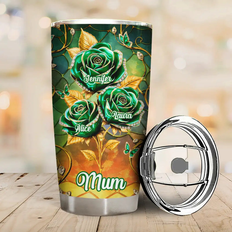 Gift For Mother,Gift For Grandma,Gift For Women,Love,Top Market - 3D Crystal Effect Roses Mom’s Everlasting Love - Personalized Tumbler