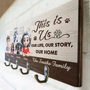 Happy, Dog Lovers, Dog Couple, Pet Couple - 3D EfFect Home Sweet Home - Personalized Wood Key Holder