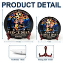 Gift For Couples,Old Couples,Gift For Husband,Gift For Wife,Love - 3D Effect Couple Annoying Each Other - Personalized Ceramic Plate