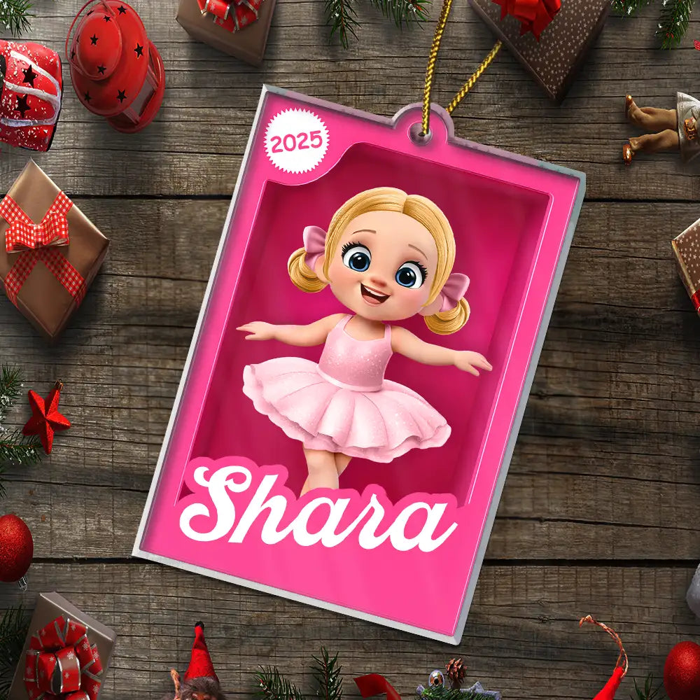 Gift For Kids,Gift For Grandkids,Happy,Christmas,Top Market - 3D Effect Kid In Toy Box - Personalized Custom Shaped Acrylic Ornament