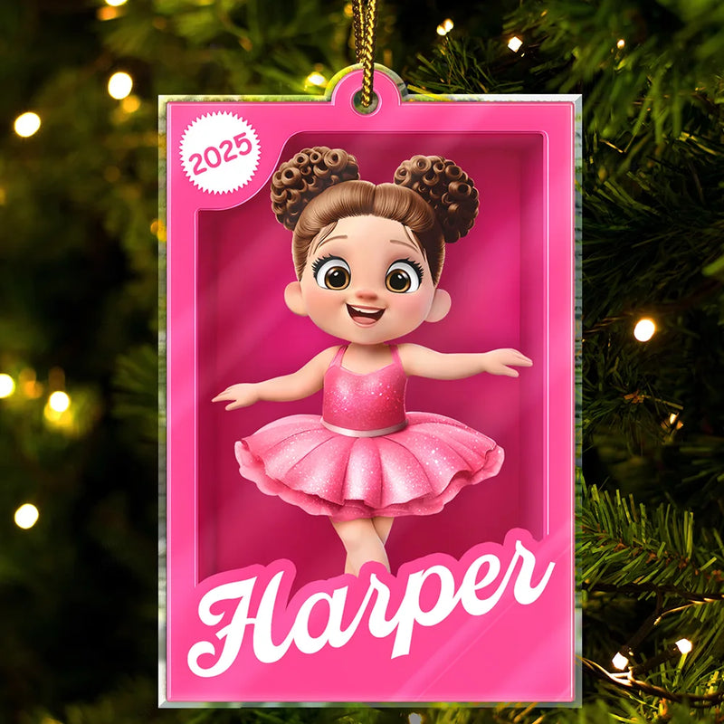 Gift For Kids,Gift For Grandkids,Happy,Christmas,Top Market - 3D Effect Kid In Toy Box - Personalized Custom Shaped Acrylic Ornament