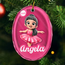 Gift For Kids, Gift For Grandkids, Happy, Christmas - 3D Effect Kid In Toy Box - Personalized Oval Glass Ornament
