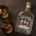 Gift For Bestie, Gift For Sisters, Funny, Gift For Women - 3D Effecct Sitting Besties We Go Together - Personalized Whiskey Bottle
