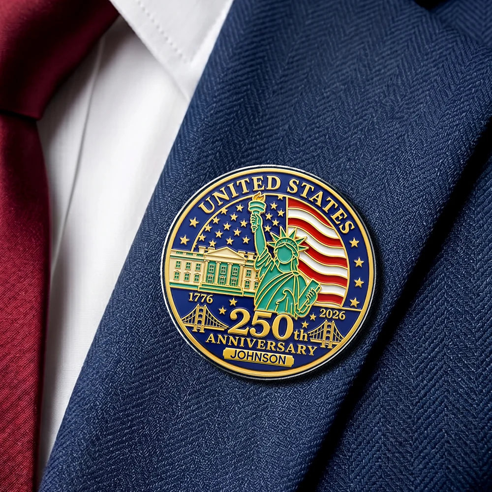 3D Effect 250th Anniversary - Personalized Acrylic Pin