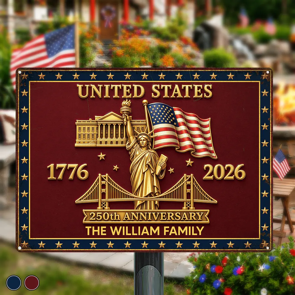 3D Effect 250th Anniversary - Personalized Classic Metal Signs
