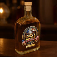 America 250th,Independence Day,Gift For Men,Gift For Yourself,Proud,Icon - 3D Effect 250th Anniversary - Personalized Whiskey Bottle