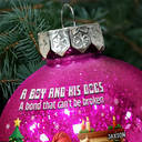 Pet Lovers,Pet Mom,Pet Dad,Dog Lovers,Dog Mom,Dog Dad,Christmas,Happy - 3D Effect A Girl And Her Dog - Personalized Ball Ornament