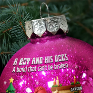 Pet Lovers,Pet Mom,Pet Dad,Dog Lovers,Dog Mom,Dog Dad,Christmas,Happy - 3D Effect A Girl And Her Dog - Personalized Ball Ornament