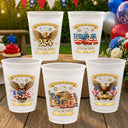 America 250th, Independence Day, Family, Proud, Custom Text - 3D Effect America 250th Anniversary - Personalized Frosted Cups