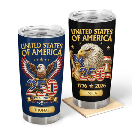 3D Effect America 250th Anniversary - Personalized Tumbler