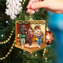 Gift For Bestie,Happy,Christmas,Gift For Sisters - 3D Effect Besties Forever Christmas - Personalized Custom Shaped Acrylic Ornament