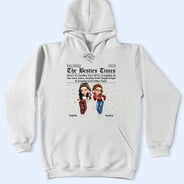 Gift For Bestie,Old Best friends,Gift For Sisters,Happy - 3D Effect Besties Here's To Another Year Of Us - Personalized T Shirt