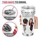 Gift For Bestie,Old Best friends,Gift For Sisters,Happy - 3D Effect Besties Here's To Another Year Of Us - Personalized Tumbler