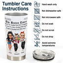 Gift For Bestie,Old Best friends,Gift For Sisters,Happy - 3D Effect Besties Here's To Another Year Of Us - Personalized Tumbler