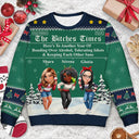 Gift For Bestie,Old Best friends,Gift For Sisters,Happy,Christmas - 3D Effect Besties Here's To Another Year Of Us - Personalized Unisex Ugly Sweater