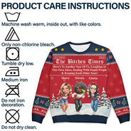 Gift For Bestie,Old Best friends,Gift For Sisters,Happy,Christmas - 3D Effect Besties Here's To Another Year Of Us - Personalized Unisex Ugly Sweater