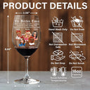 Gift For Bestie, Old Best friends, Gift For Sisters, Happy - 3D Effect Besties Here's To Another Year Of Us - Personalized Wine Glass