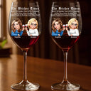 Gift For Bestie, Old Best friends, Gift For Sisters, Happy - 3D Effect Besties Here's To Another Year Of Us - Personalized Wine Glass