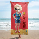 Happy,Gift For Bestie,Best friends' Hobby,Summer,Gift For Sisters,Beach - 3D Effect Besties Summer - Personalized Beach Towel