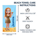 Happy,Gift For Bestie,Best friends' Hobby,Summer,Gift For Sisters,Beach - 3D Effect Besties Summer - Personalized Beach Towel