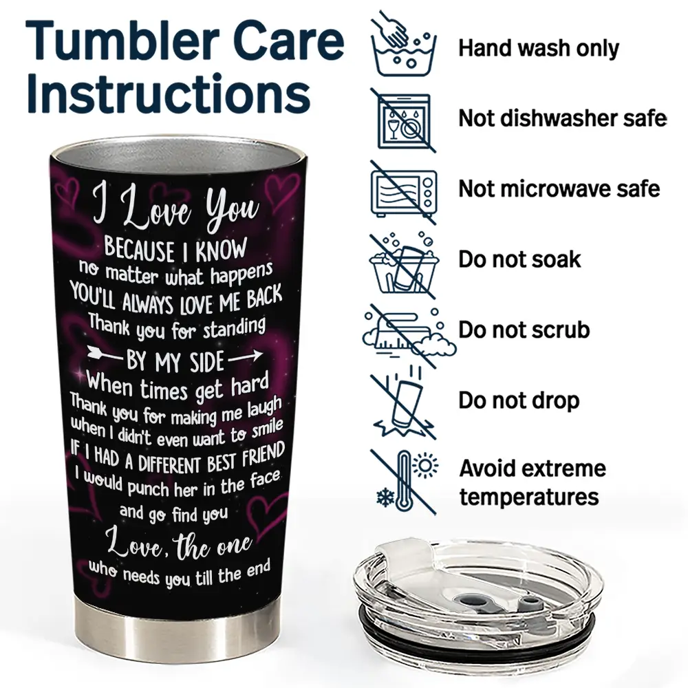 Gift For Bestie,Gift For Sisters,Gift For Women,Happy - 3D Effect Besties Thank You For Standing By My Side - Personalized Tumbler 