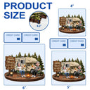 Top Market, Camping, Summer, Gift For Couples, Vector, Happy - 3D Effect Camping Couple Making Memories One Campsite At A Time - Personalized Custom Shaped Wood Sign