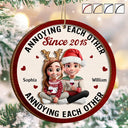 Gift For Husband, Gift For Wife, Gift For Boyfriend, Gift For Girlfriend, Love, Gift For Couples, Christmas - 3D Effect Couple Annoying Each Other - Personalized 2-Layered Wooden Ornament