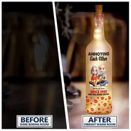 Gift For Husband,Gift For Wife,Gift For Boyfriend,Gift For Girlfriend,Love,Gift For Couples - 3D Effect Couple Annoying Each Other - Personalized Bottle Light