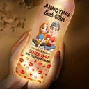 Gift For Husband,Gift For Wife,Gift For Boyfriend,Gift For Girlfriend,Love,Gift For Couples - 3D Effect Couple Annoying Each Other - Personalized Bottle Light