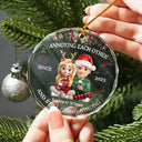 Gift For Husband, Gift For Wife, Gift For Boyfriend, Gift For Girlfriend, Love, Gift For Couples, Christmas - 3D Effect Couple Annoying Each Other - Personalized Circle Glass Ornament